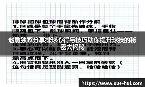 赵敏独家分享排球心得与技巧助你提升球技的秘密大揭秘