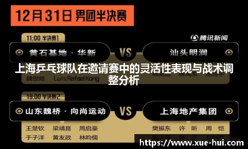 上海乒乓球队在邀请赛中的灵活性表现与战术调整分析